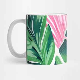 Tropical Leaves Jungle Pink Mug